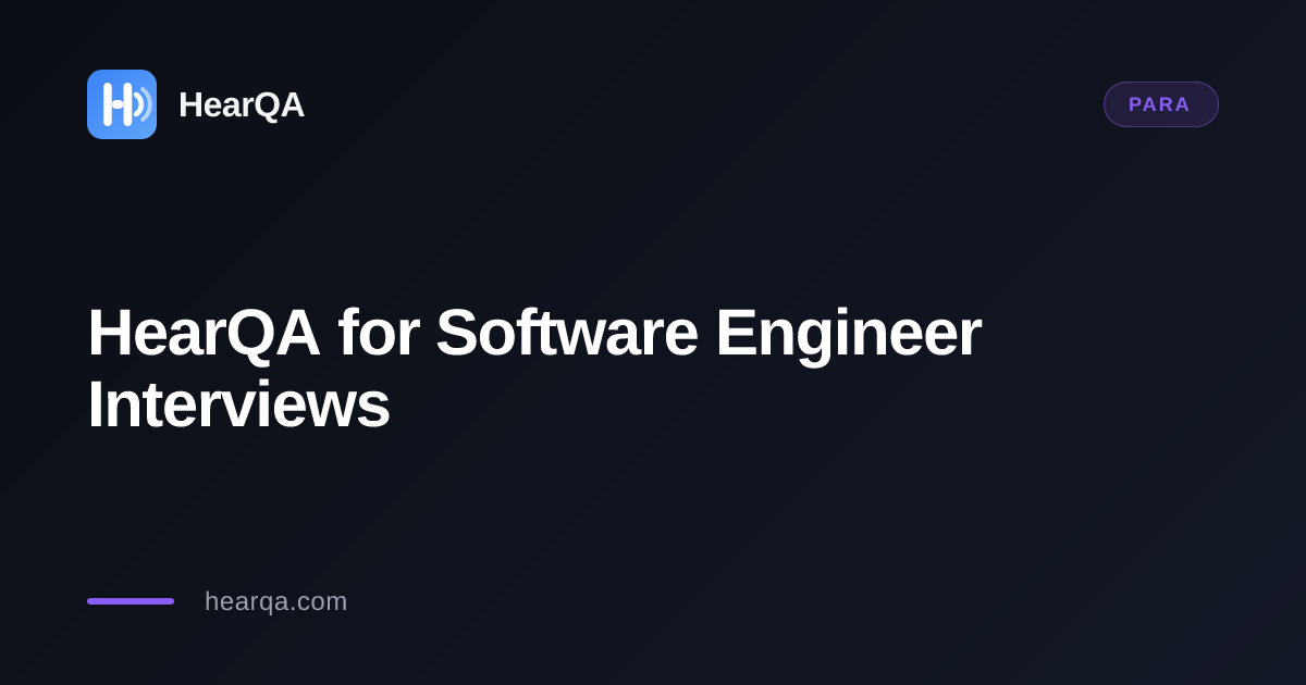 HearQA for Software Engineer Interviews